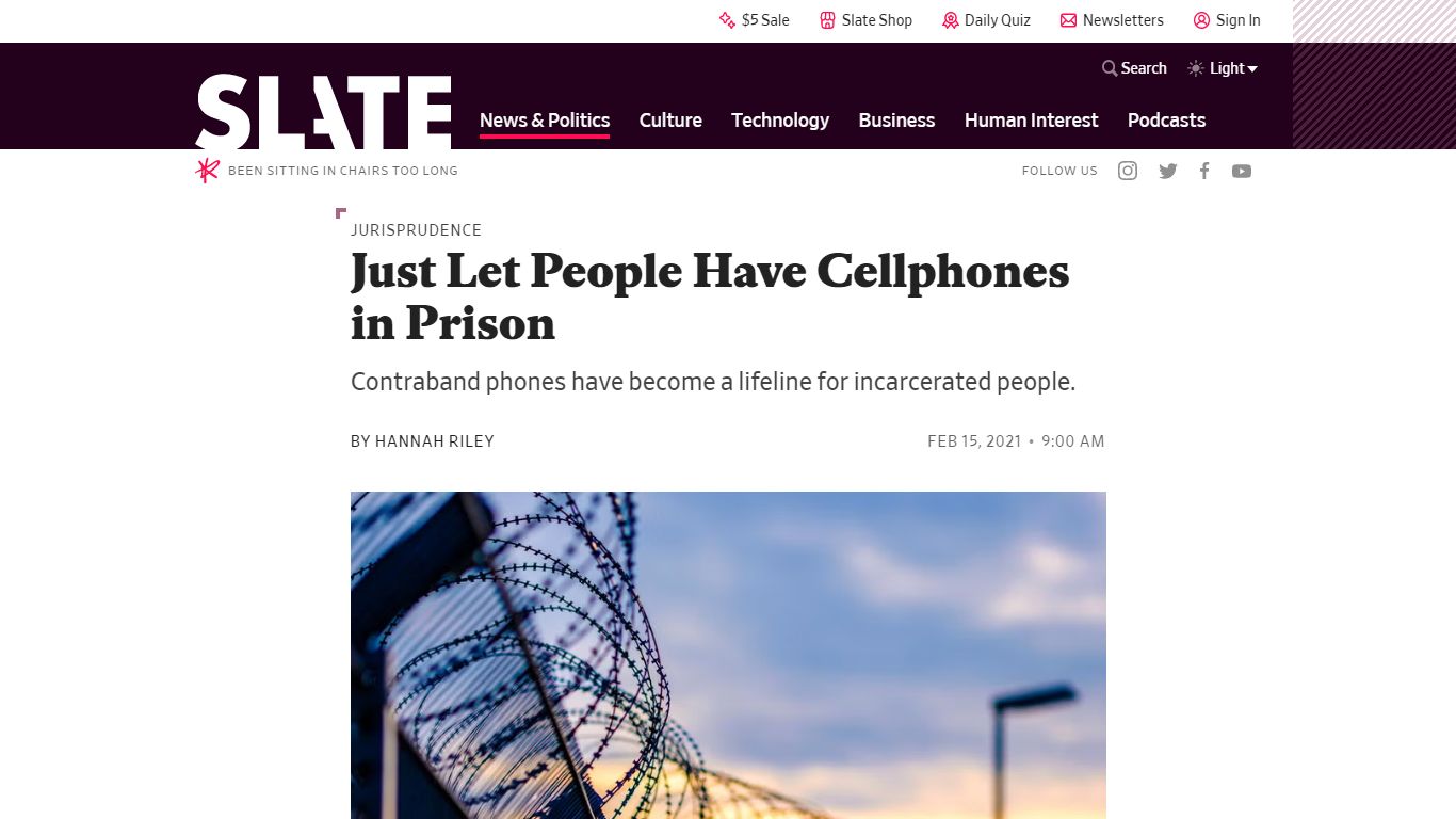 Let incarcerated people have cellphones. - Slate Magazine